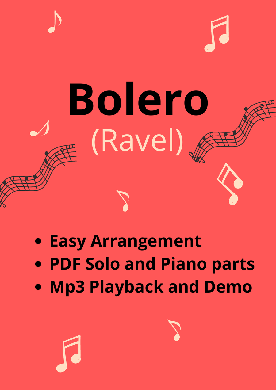 Bolero (Ravel) + Mp3 Playback and Demo + Solo and Piano Parts Piano scores gallery preview page 1