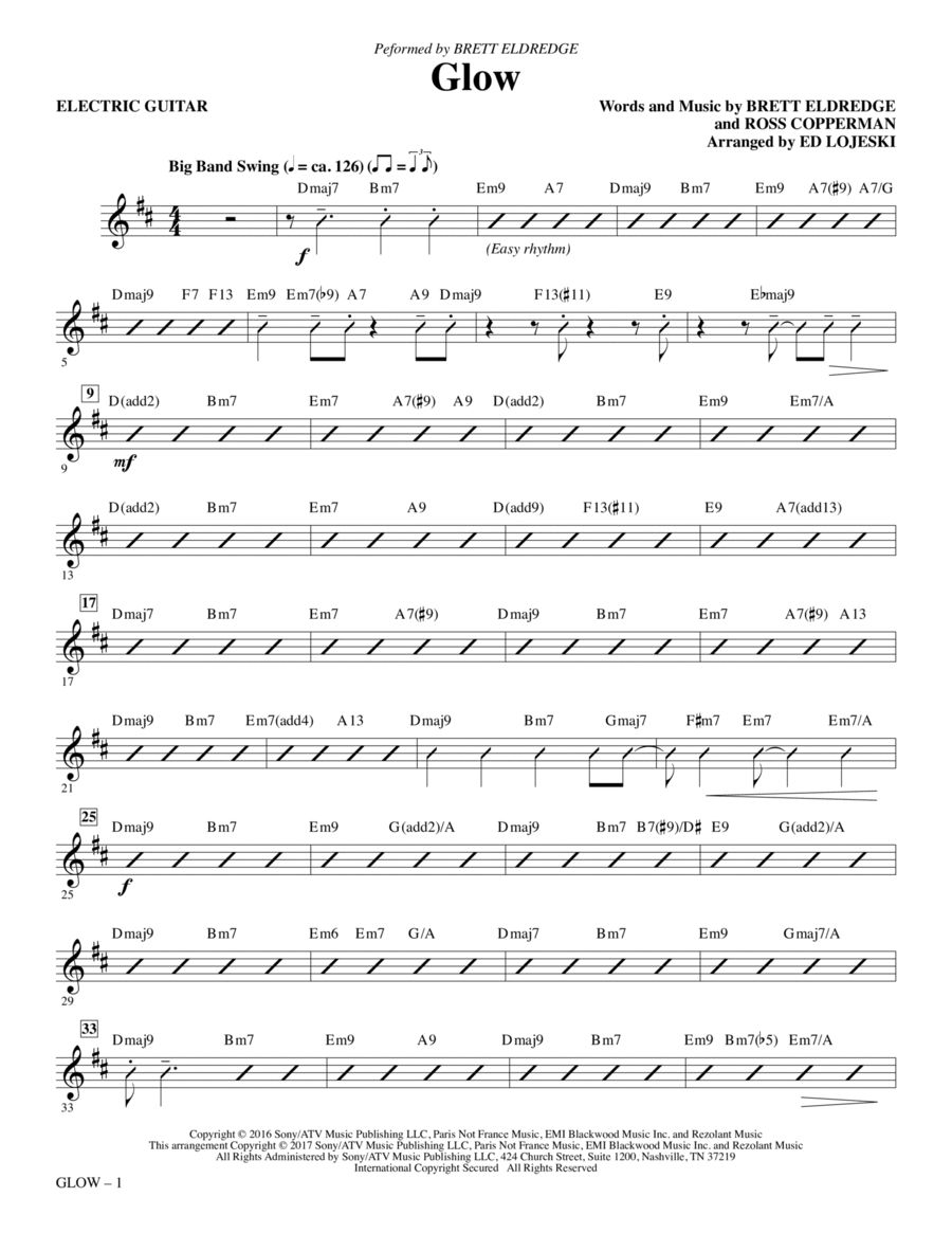 Glow - Electric Guitar Glow - Electric Guitar Choir scores gallery preview page 1