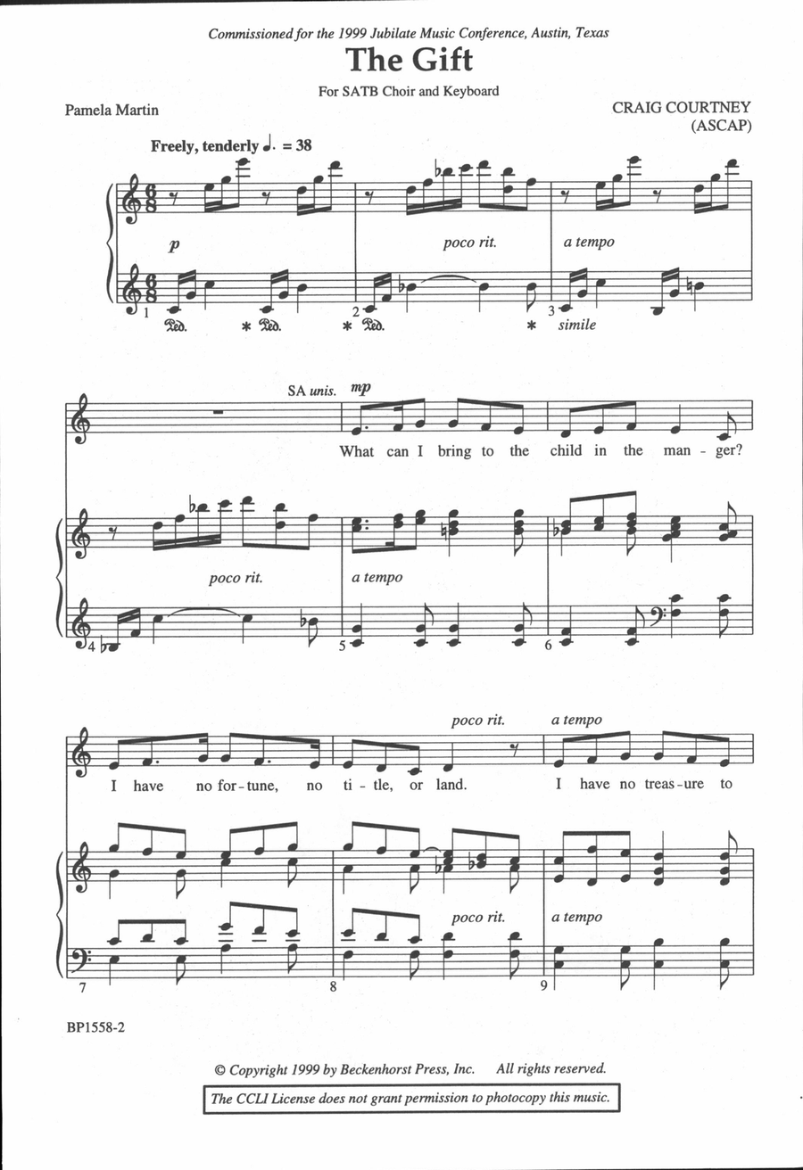 The Gift - Courtney The Gift - Courtney 4-Part scores gallery preview page 2