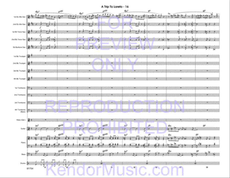 Trip To Loreto, A (Full Score) Jazz Ensemble scores gallery preview page 18