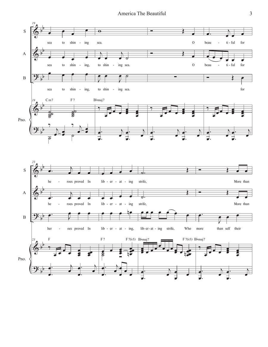 America The Beautiful (Vocal Trio - (SAB) 3-Part scores gallery preview page 4