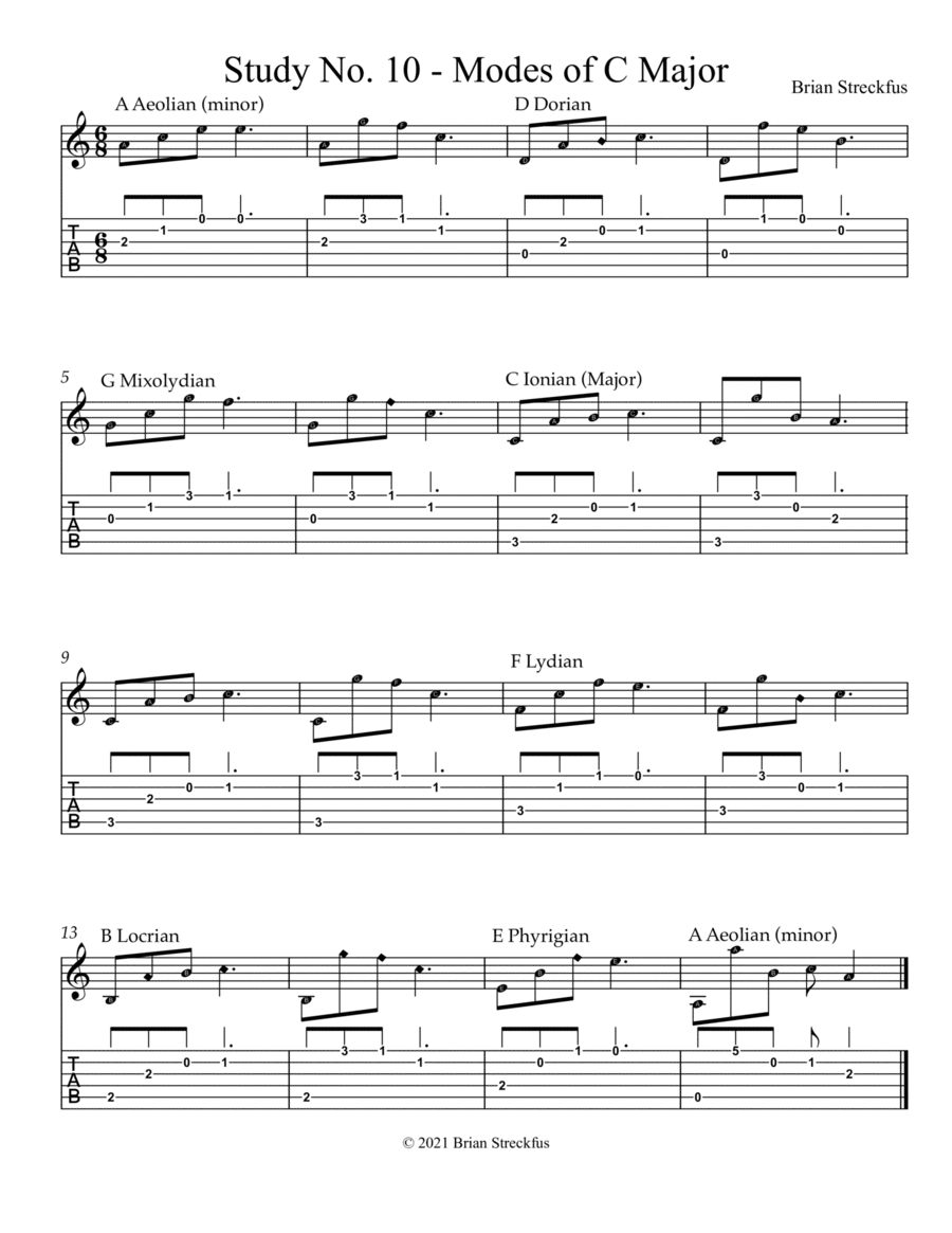 Study No. 10 - Modes of C Major image number null