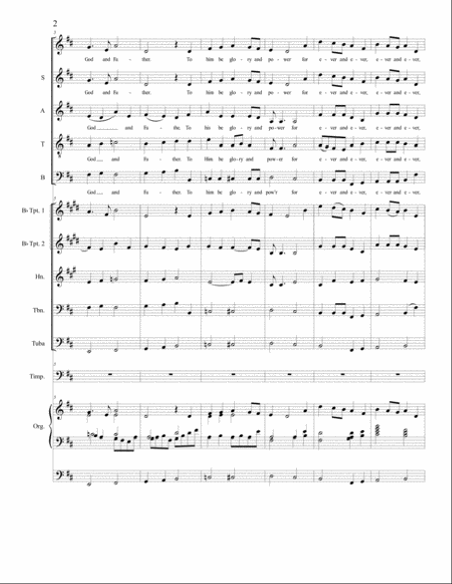 Introit for the Chrism Mass, for SATB, Orchestra, Organ and Congregation 4-Part scores gallery preview page 2