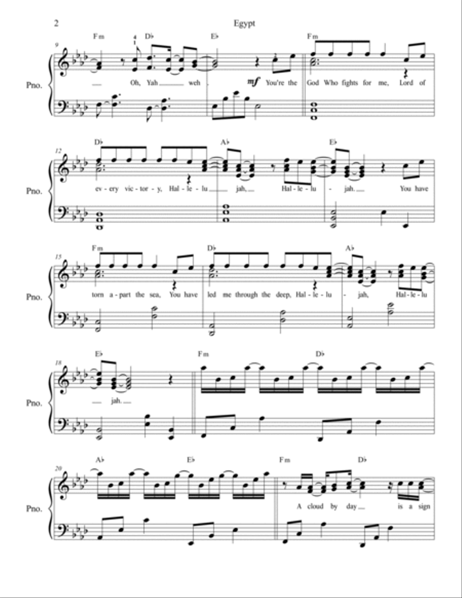 Egypt Piano Solo scores gallery preview page 3