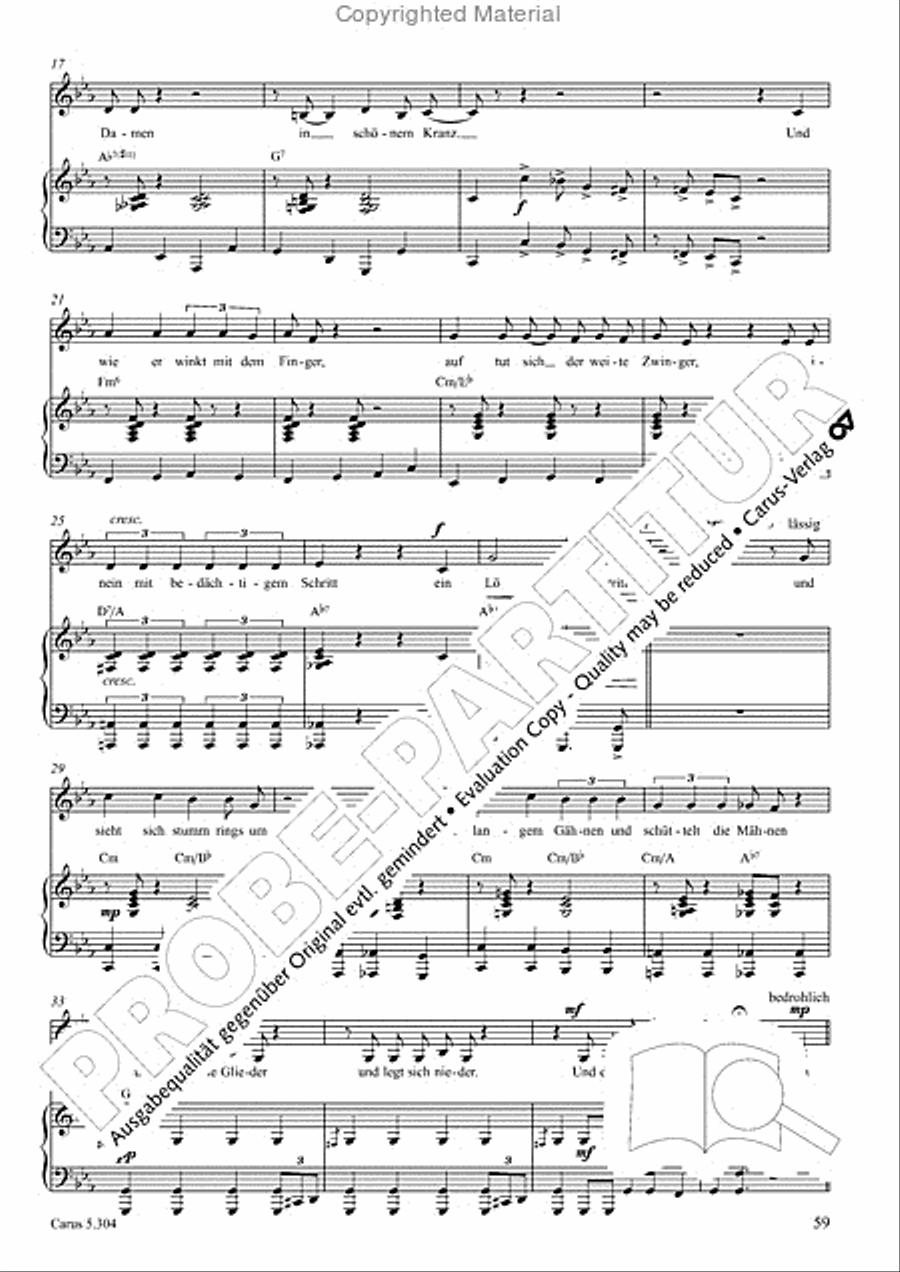 Schindler: Rosenzeit. Ein Liederzyklus uber die Liebe. Chansons fur Singstimme und Klavier Piano scores gallery preview page 60