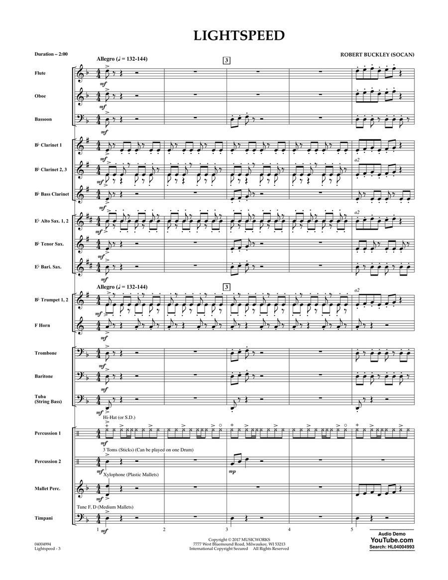Lightspeed - Full Score Concert Band scores gallery preview page 3