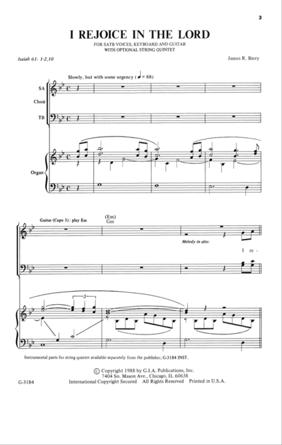 I Rejoice in the Lord | Download Edition 4-Part scores gallery preview page 3