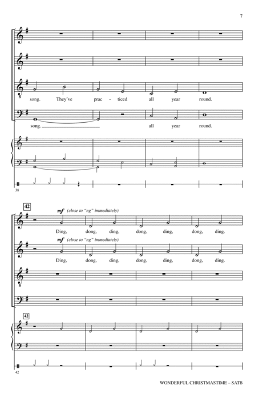 Wonderful Christmastime (arr. Ed Lojeski) 4-Part scores gallery preview page 6