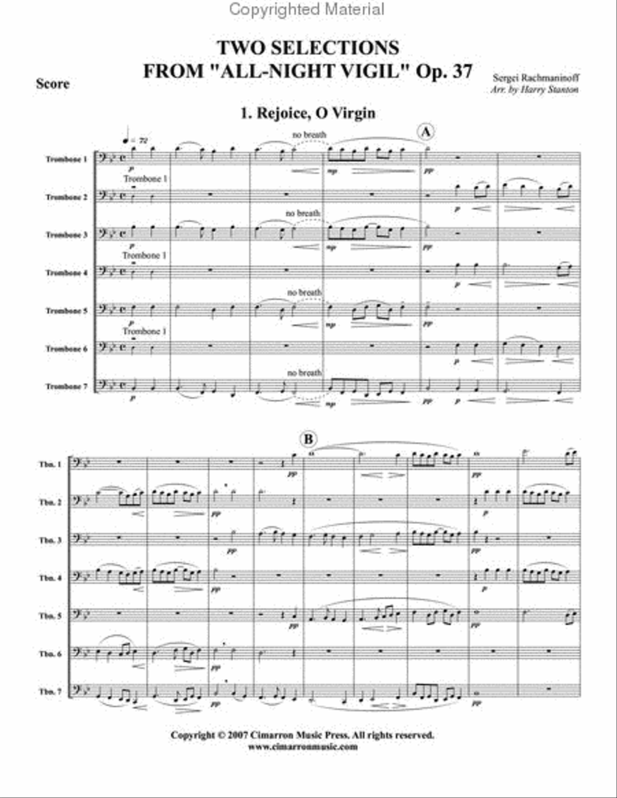 Two Selections from All Night Vigil Large Ensemble scores gallery preview page 2