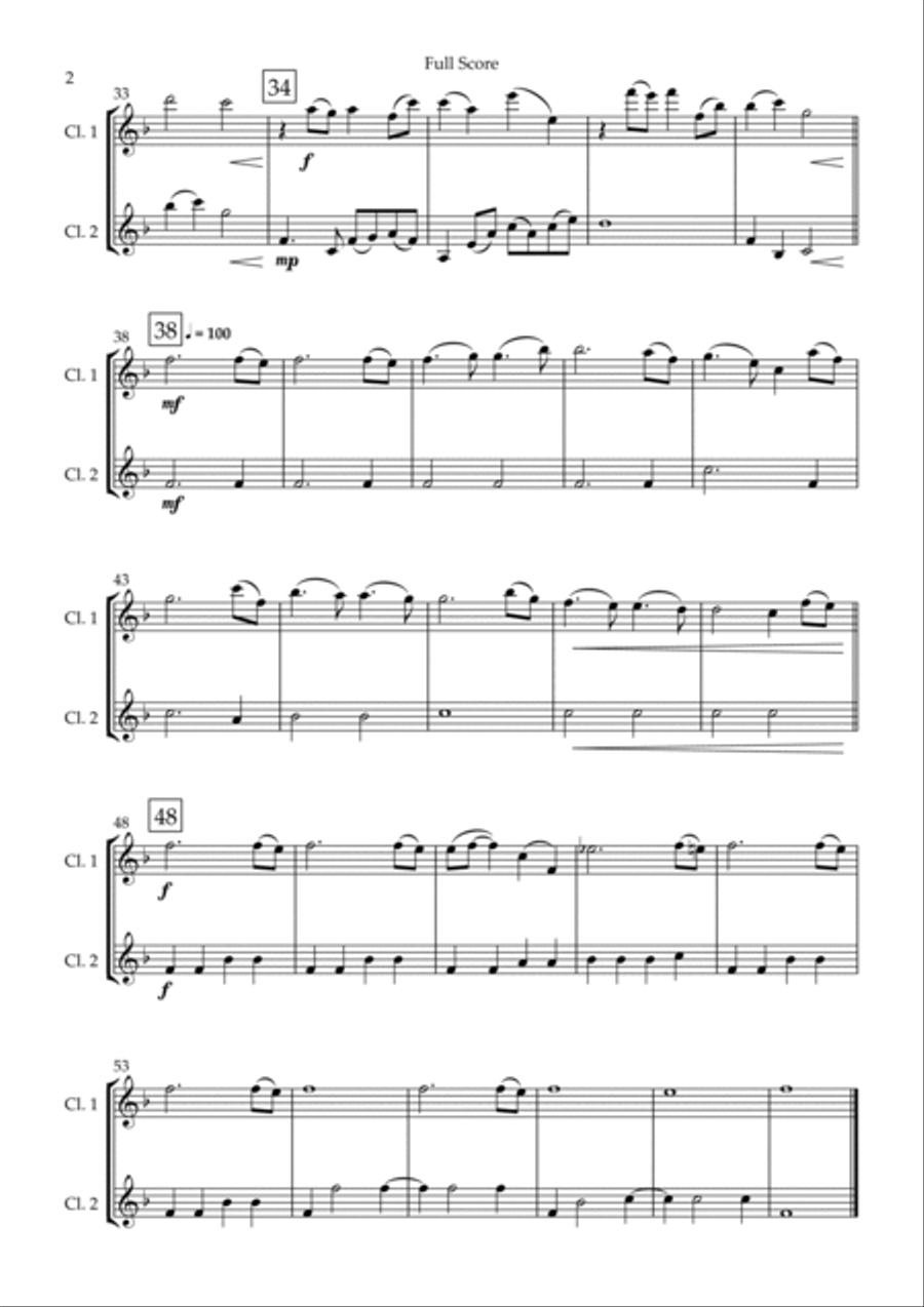 Jurassic Park Iii Clarinet Duet scores gallery preview page 2