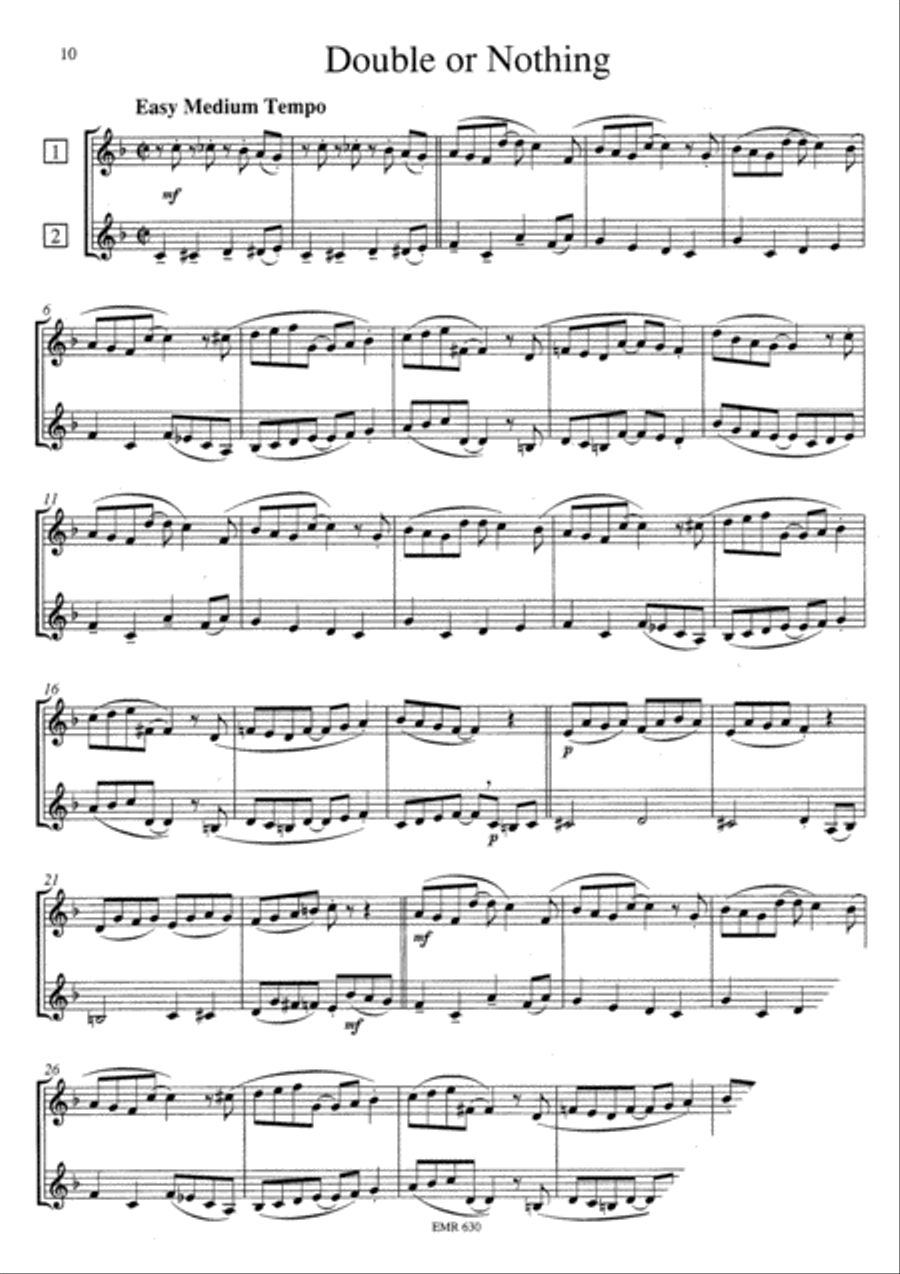 8 Happy Pieces Trumpet Duet scores gallery preview page 6