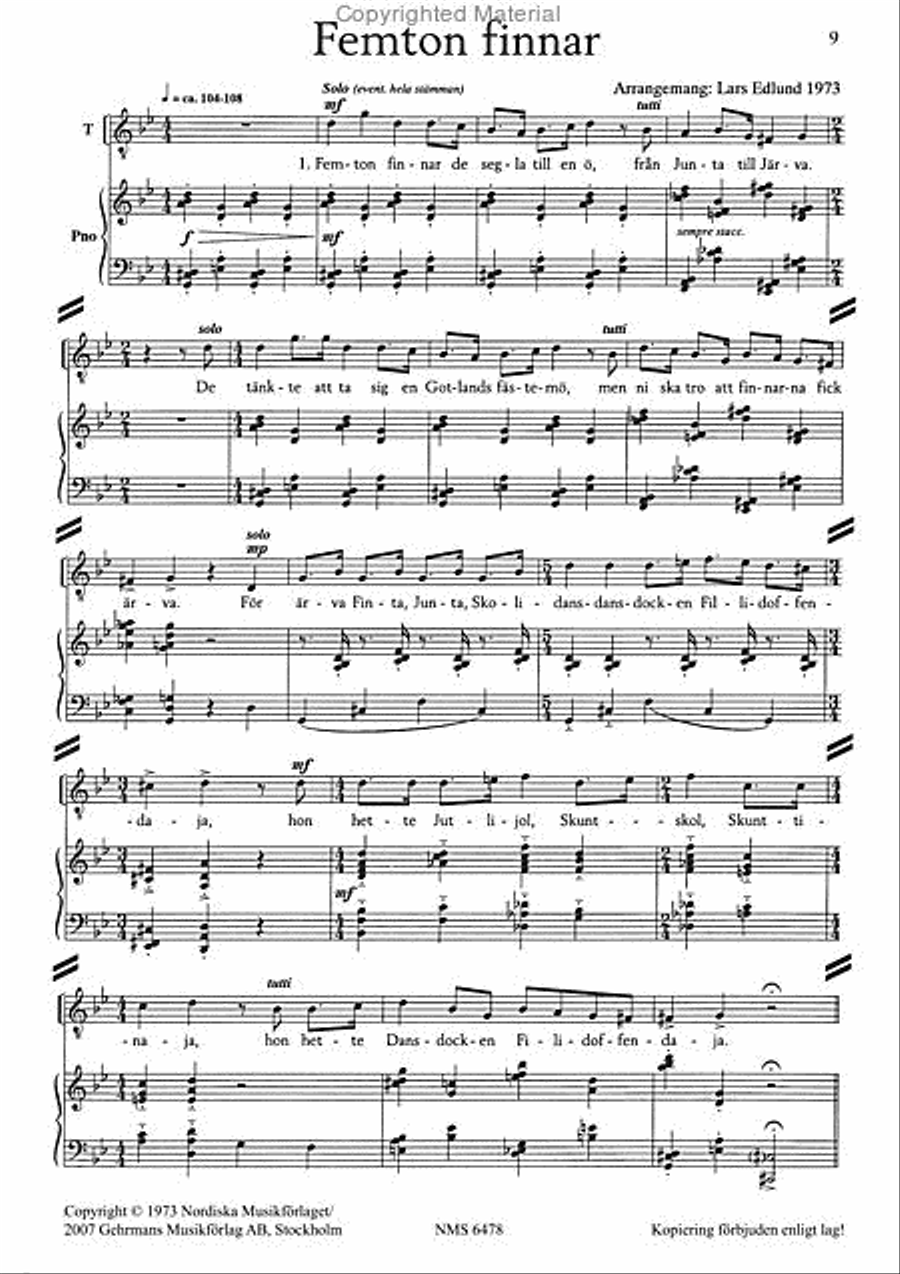 Tvenne folkvisor Tvenne folkvisor 4-Part scores gallery preview page 5