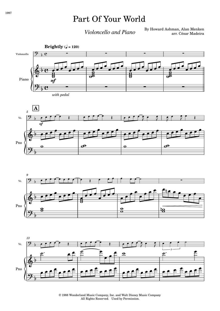 Part Of Your World Piano scores gallery preview page 2