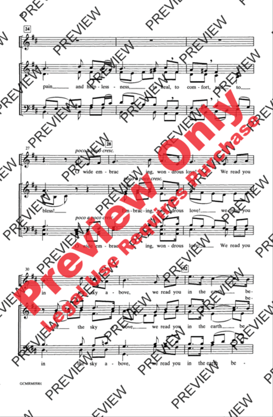 O Love of God, How Strong and True 4-Part scores gallery preview page 4