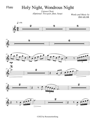 Holy Night, Wondrous Night FLUTE/HARP (Unison Choir, Optional: Two-part Choir, Flute, Harp)