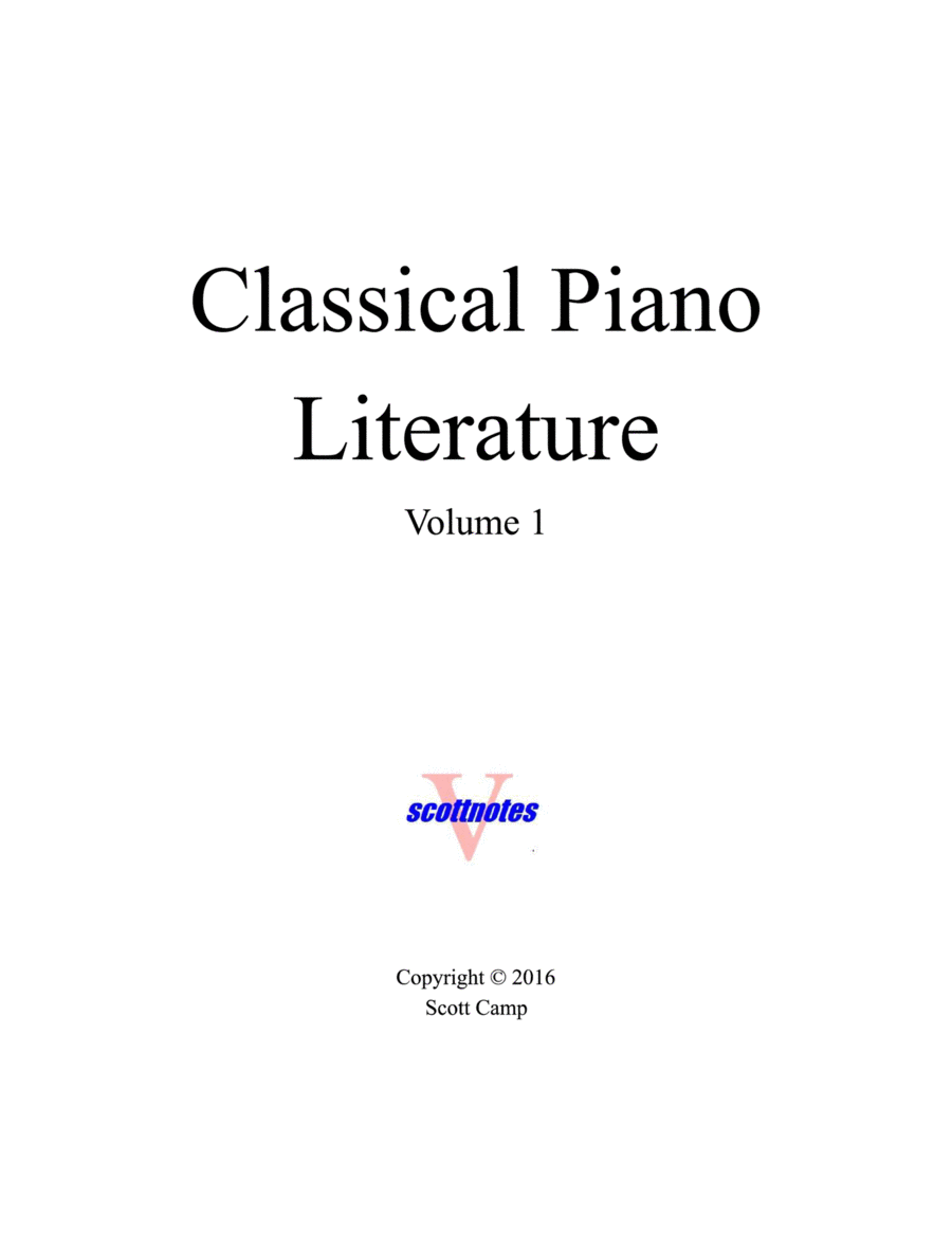 Classical Piano Literature (with Piano Fingering) Piano Accompaniment scores gallery preview page 1