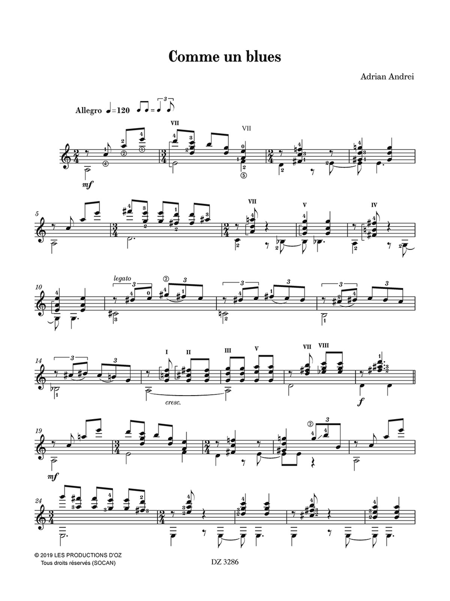 Comme un blues, Comme un prélude Electric Guitar scores gallery preview page 2