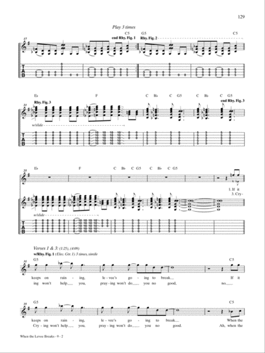 When The Levee Breaks Guitar Tablature scores gallery preview page 2