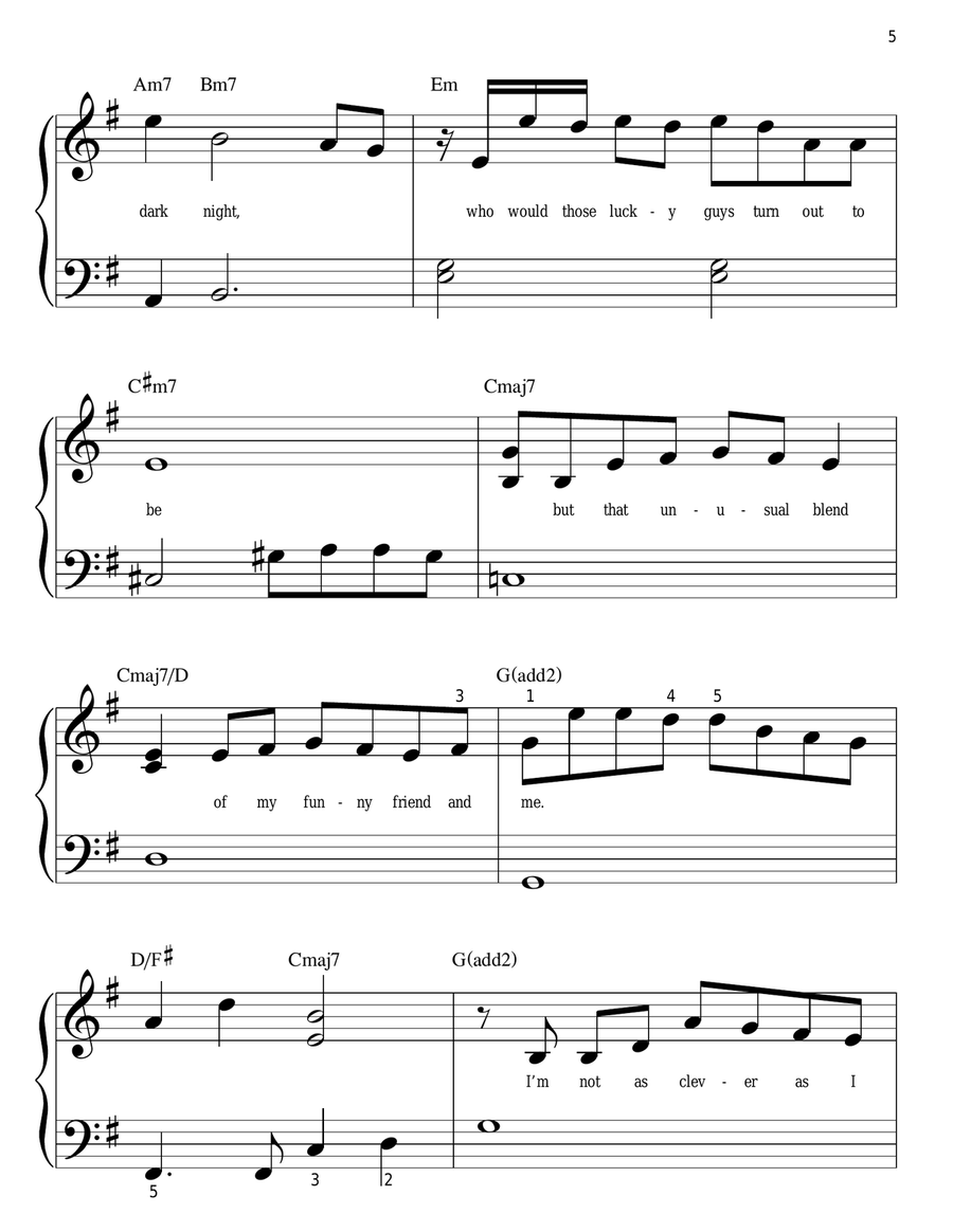 My Funny Friend And Me (from The Emperor's New Groove) Easy Piano scores gallery preview page 5