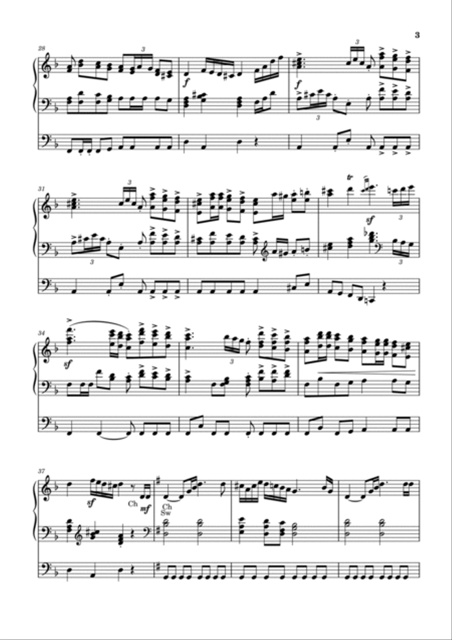 March of Ukrainian Cossaks (Zaporizky march) organ cover Organ Solo scores gallery preview page 3