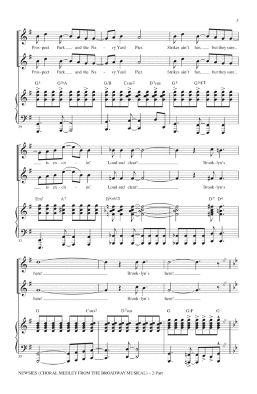 Newsies (Choral Medley) Newsies (Choral Medley) 2-Part scores gallery preview page 4
