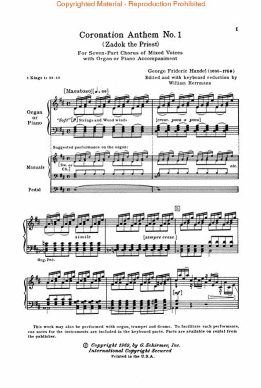 Coronation Anthem No. 1: Zadok the Priest Choir scores gallery preview page 2