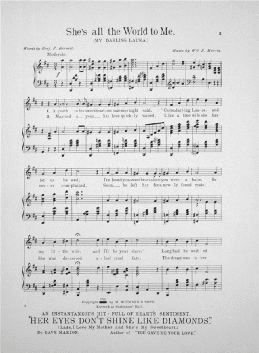 She's All the World To Me. Song and Chorus Choir scores gallery preview page 2