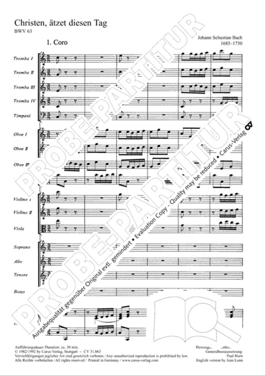 Christians, etch this blessed day (Christen, atzet diesen Tag) 4-Part scores gallery preview page 6