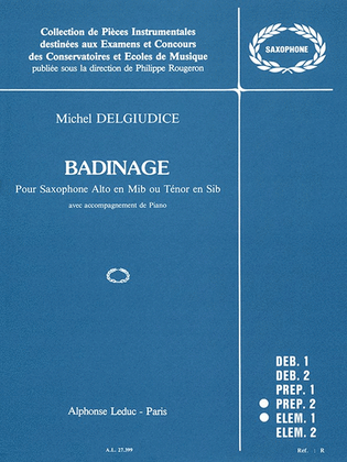Book cover for Badinage (saxophone-alto & Piano)