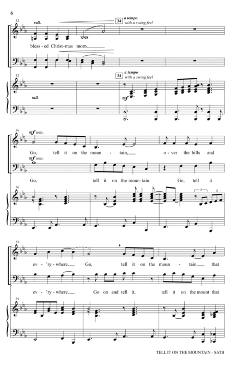 Go, Tell It On The Mountain 4-Part scores gallery preview page 4