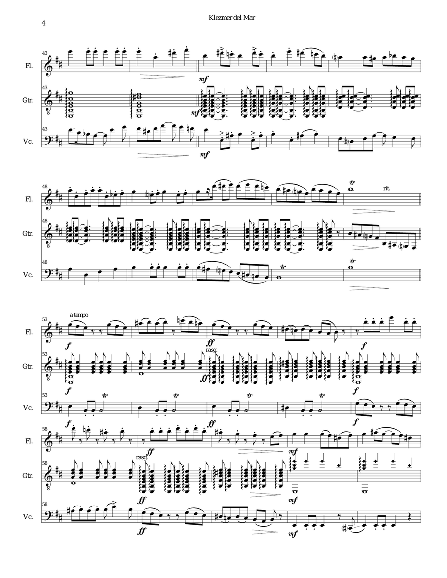 Klezmer del Mar Small Ensemble scores gallery preview page 4