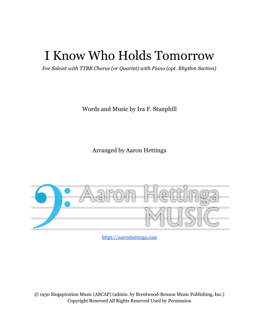 I Know Who Holds Tomorrow A Cappella scores gallery preview page 1