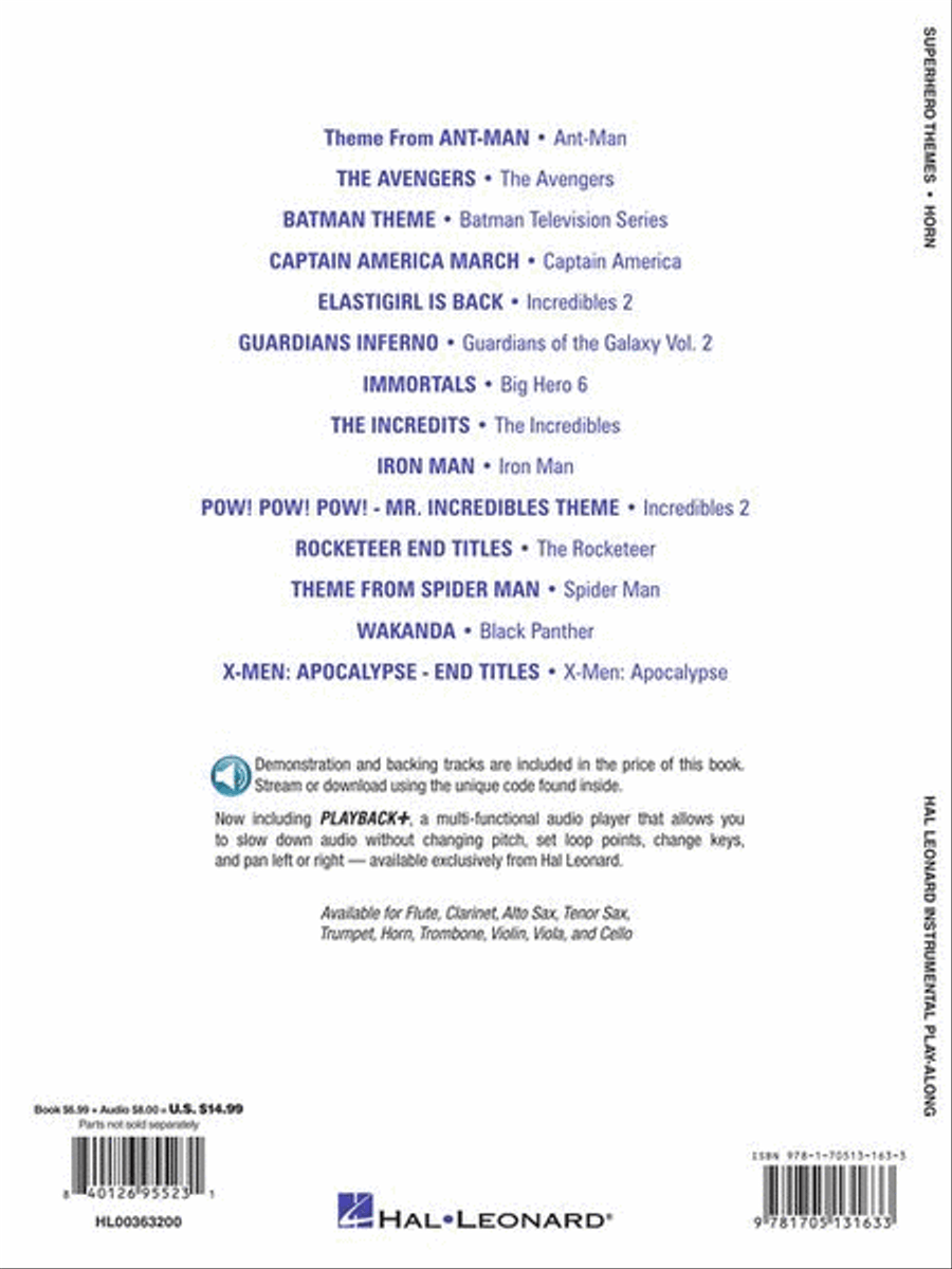 Superhero Themes Instrumental Play-Along for Horn Horn scores gallery preview page 7