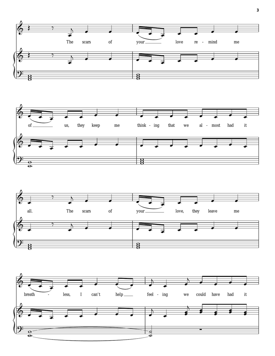 Rolling In The Deep Piano, Vocal, Guitar scores gallery preview page 3