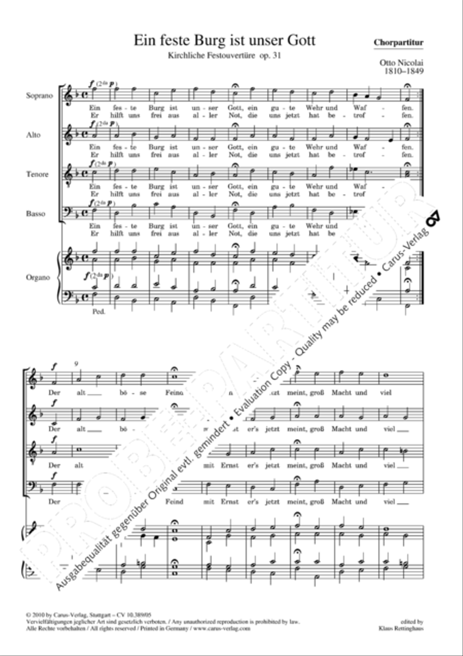 A mighty fortress is our God (Ein feste Burg ist unser Gott) 4-Part scores gallery preview page 2