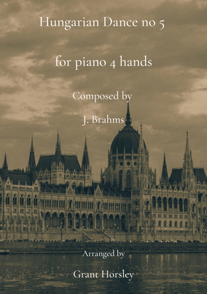 Brahms -Hungarian Dance No 5 - Piano 4 hands- Intermediate