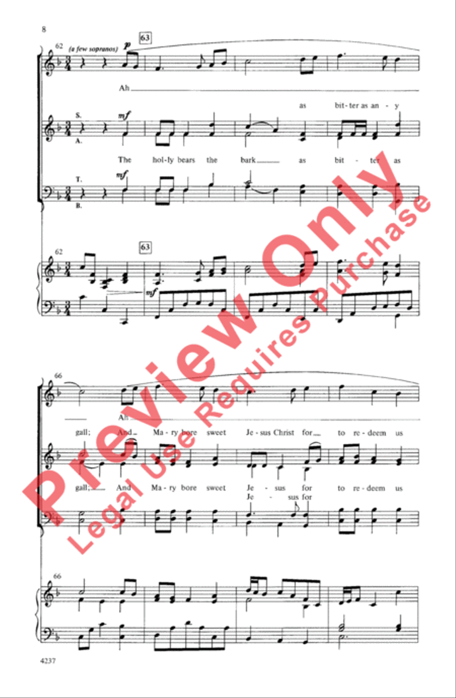 An English Christmas 4-Part scores gallery preview page 7