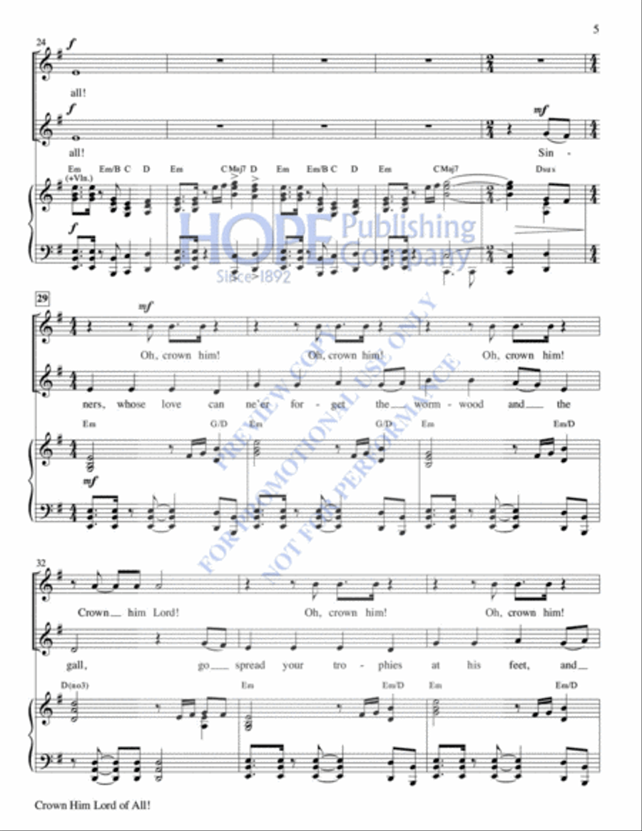 Crown Him Lord of All! Violin scores gallery preview page 6