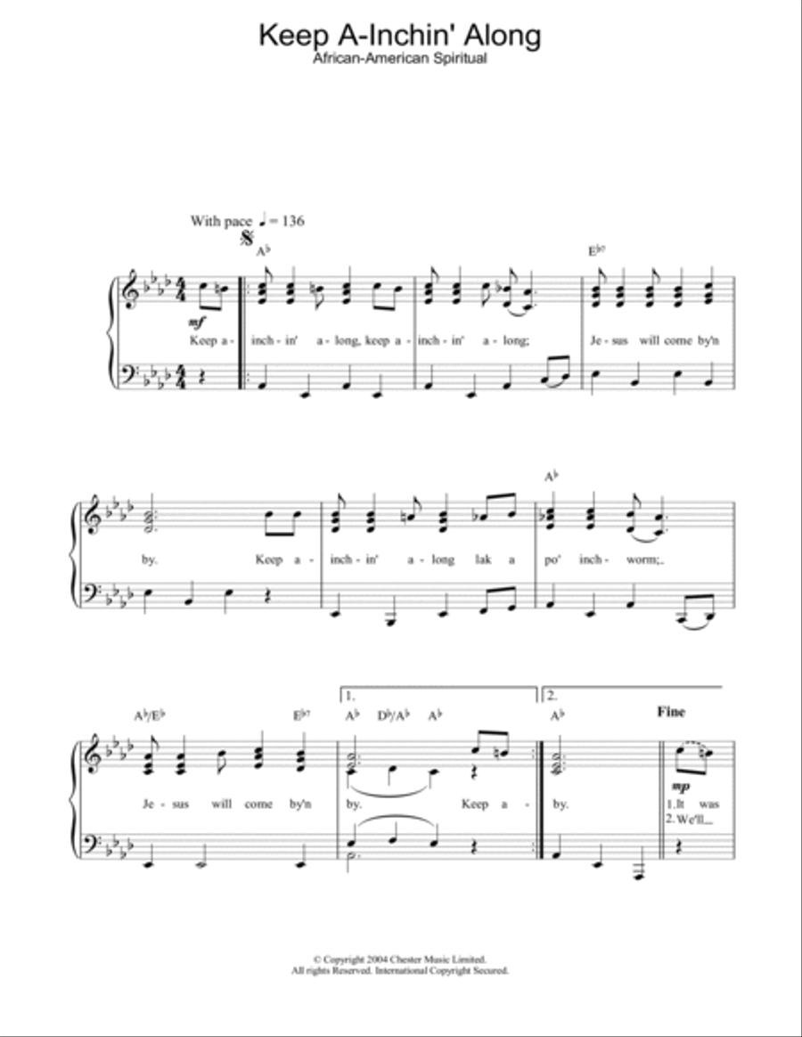 Keep A-Inchin' Along Keep A-Inchin' Along Easy Piano scores gallery preview page 1
