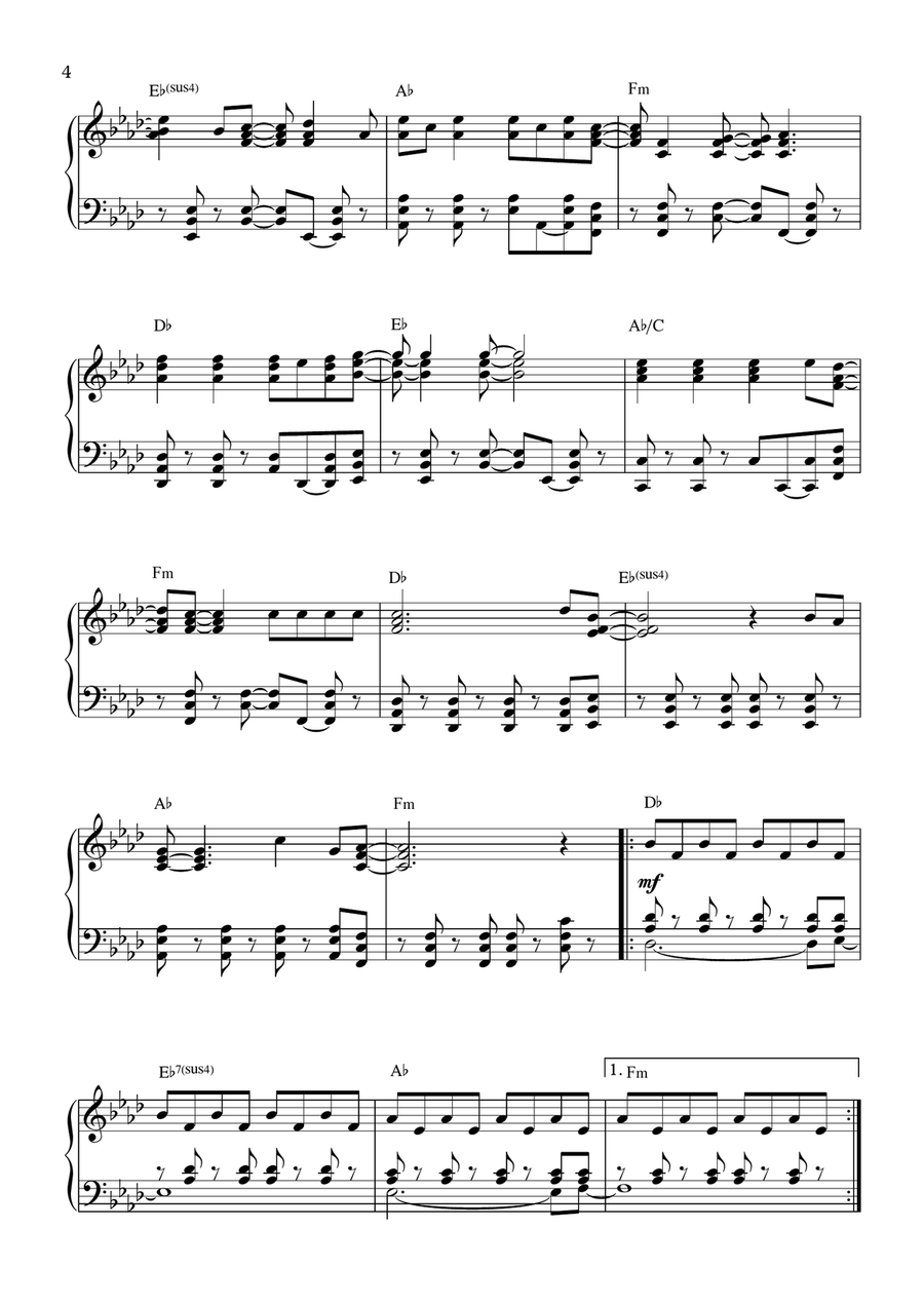 Viva La Vida Piano Solo scores gallery preview page 4