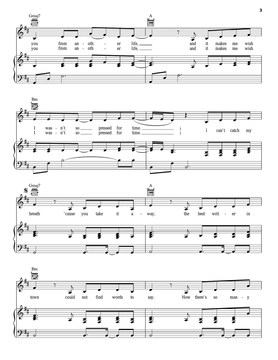 Call You Tonight Piano, Vocal, Guitar scores gallery preview page 3