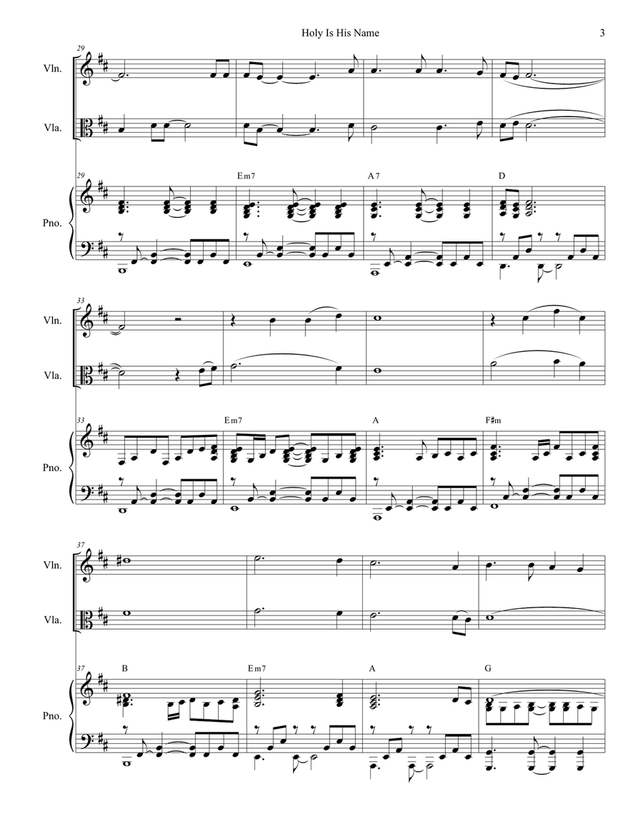 Holy Is His Name String Duet scores gallery preview page 3