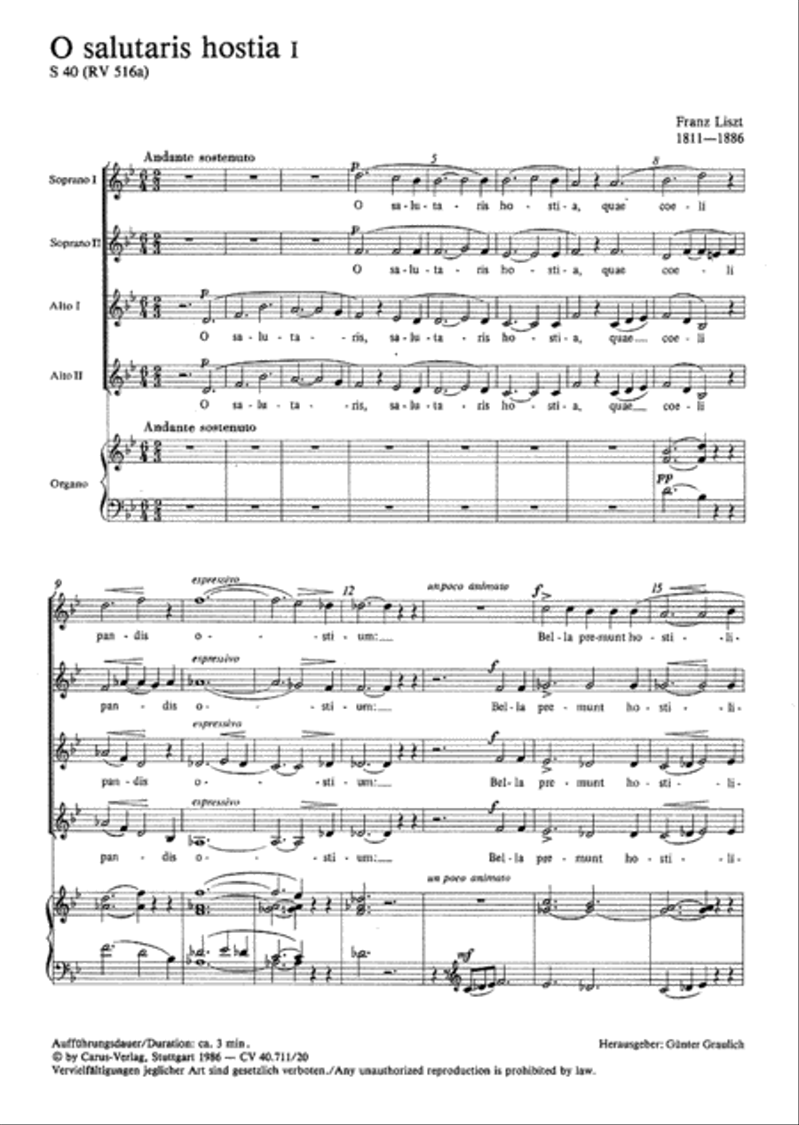 O salutaris hostia SSAA scores gallery preview page 1