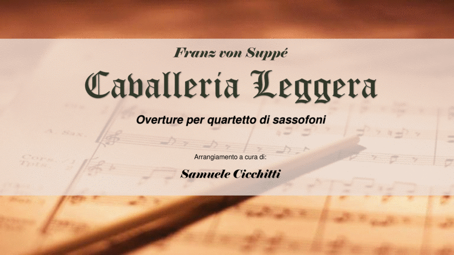 Cavalleria Leggera - Overture Saxophone Quartet scores gallery preview page 1