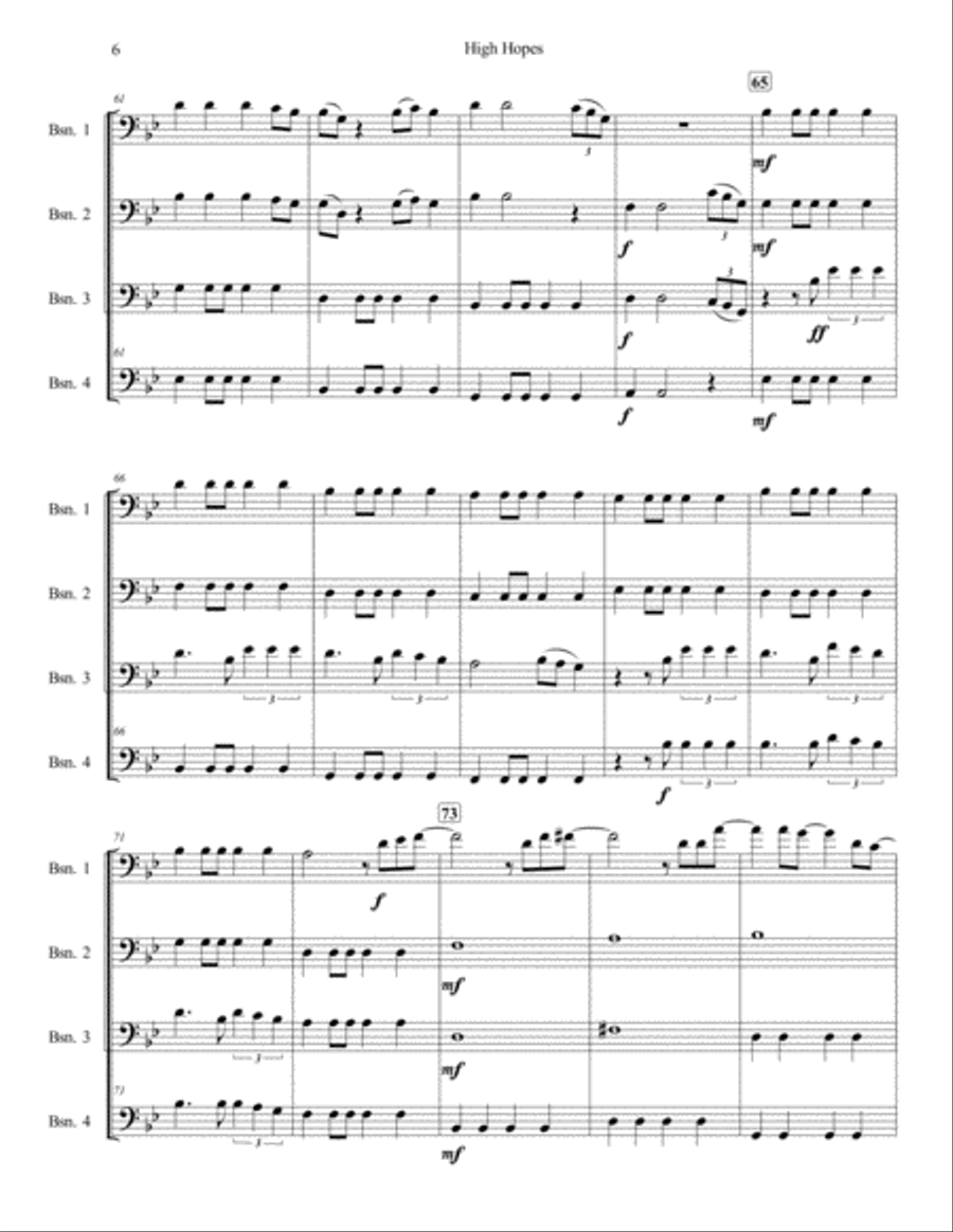 High Hopes Woodwind Quartet scores gallery preview page 6