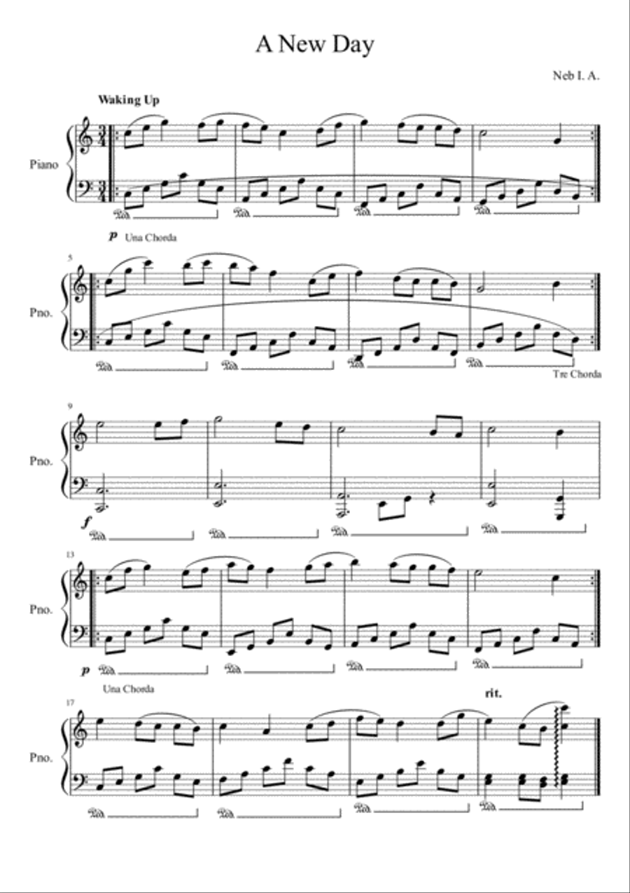 A New Day Easy Piano scores gallery preview page 1