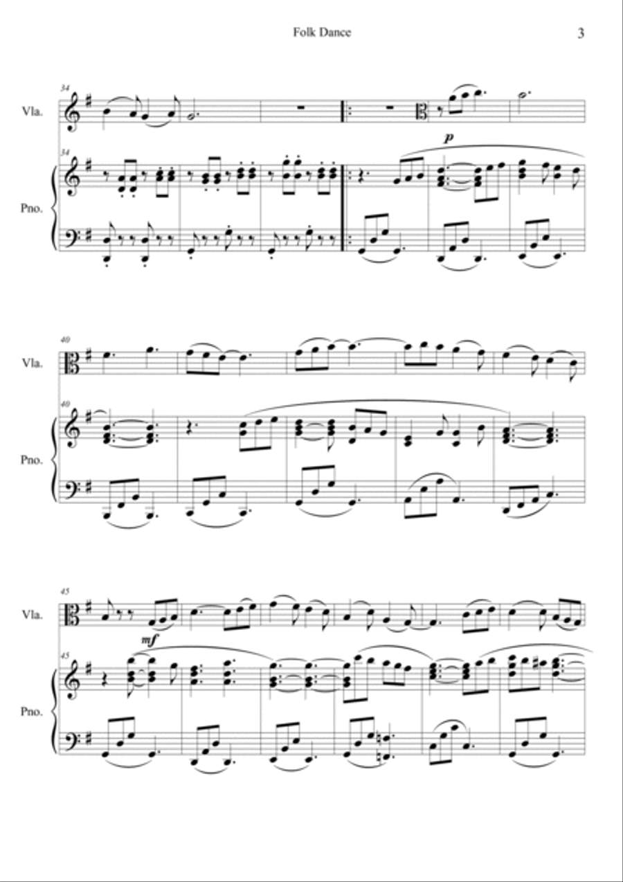 Folk Dance Viola scores gallery preview page 3