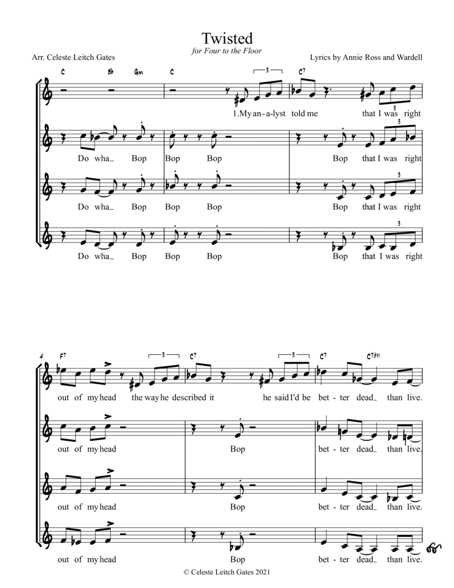 Twisted (lyric Version) SSAA scores gallery preview page 1