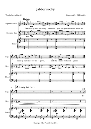 Jabberwocky (for voice, soprano saxophone and piano)