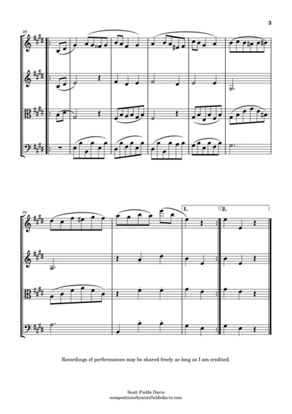 John Field, Yearning Waltz arranged for String quartet by Scott Fields Davis image number null